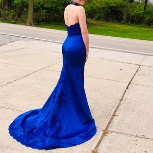 royal blue prom dress